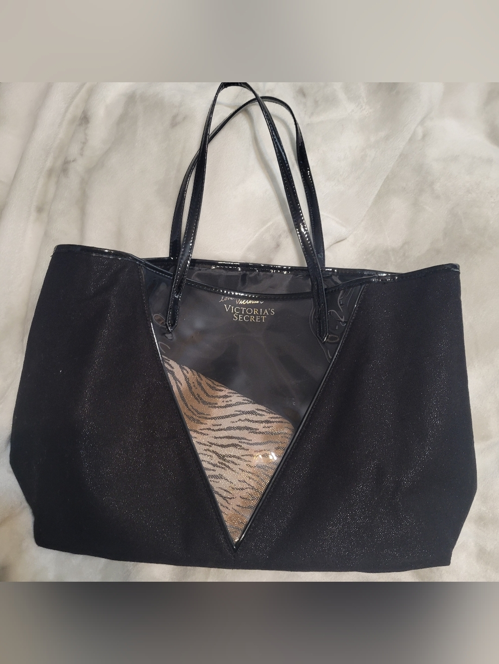 Victoria's Secret Black Clear-Front Tote Bag